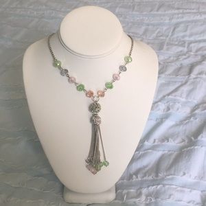 New York & Company long beaded tassel necklace